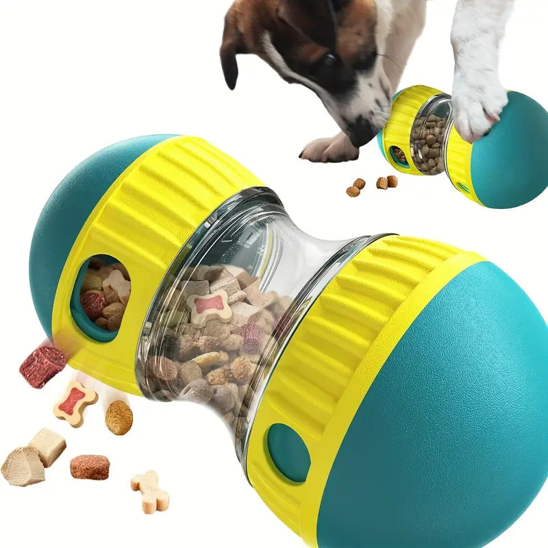 Treat-Dispensing Dog Toy — Tumbler Puzzle Feeder Ball