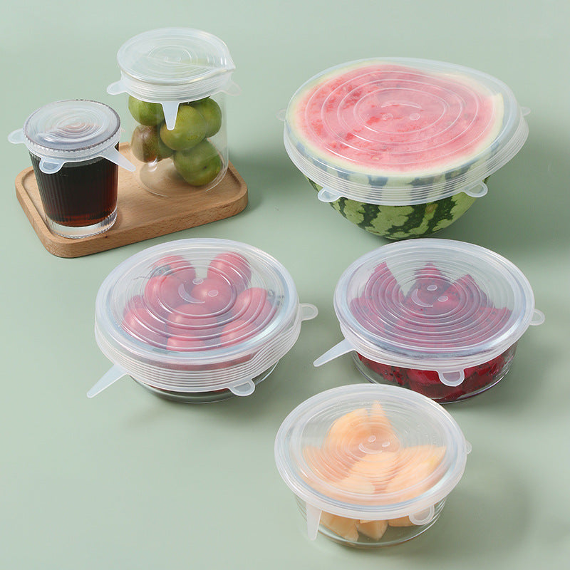 Silicone Stretch Lids — 6-Piece Reusable Food Covers