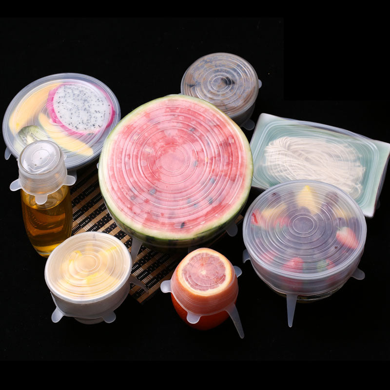 Silicone Stretch Lids — 6-Piece Reusable Food Covers
