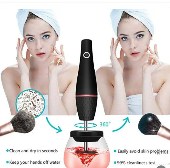 Electric Makeup Brush Cleaner — Spinner Wash & Dry Tool
