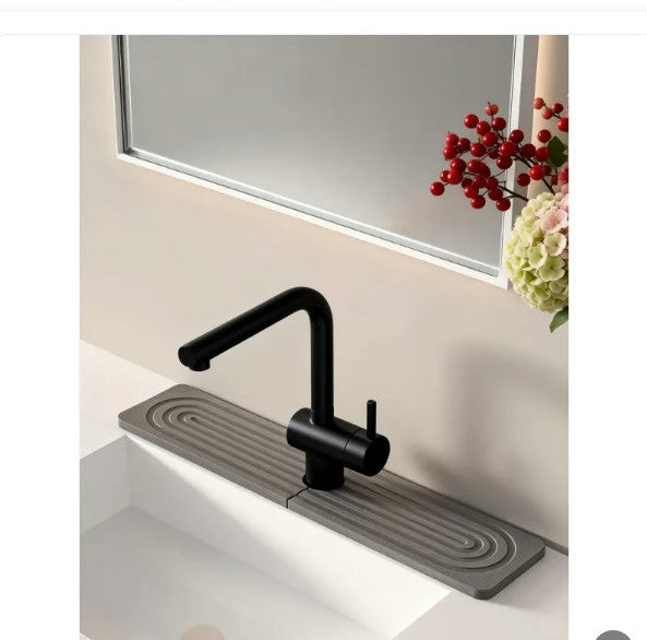 Diatomite Faucet Mat — Fast-Absorbing Stone Splash Guard
