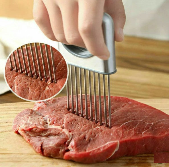 Onion Holder Slicer — Stainless Prong Holder for Even Slices