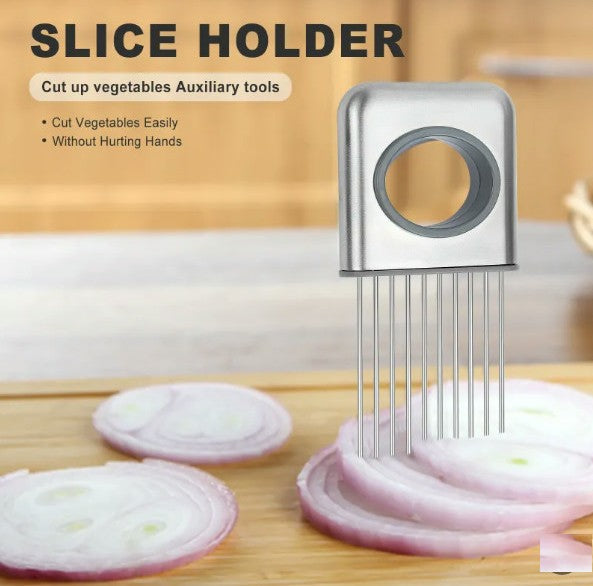 Onion Holder Slicer — Stainless Prong Holder for Even Slices
