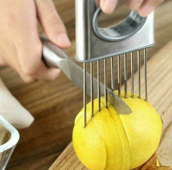 Onion Holder Slicer — Stainless Prong Holder for Even Slices
