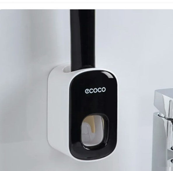 Automatic Toothpaste Dispenser & Toothbrush Holder — Wall-Mount Set